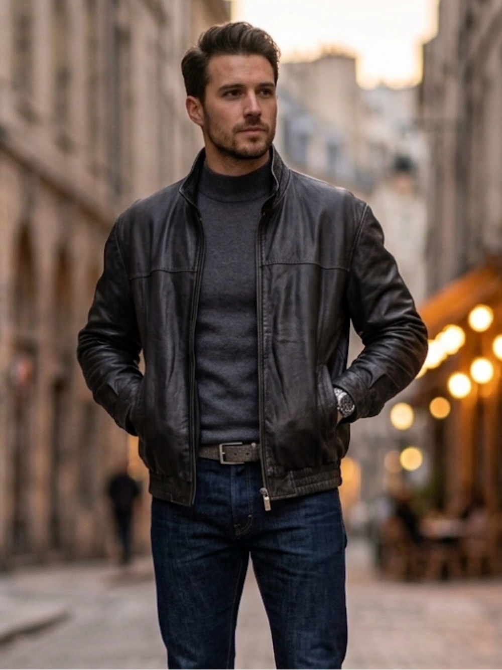 Zilli Albo Lambskin Silk Lined Men’s Bomber Jacket